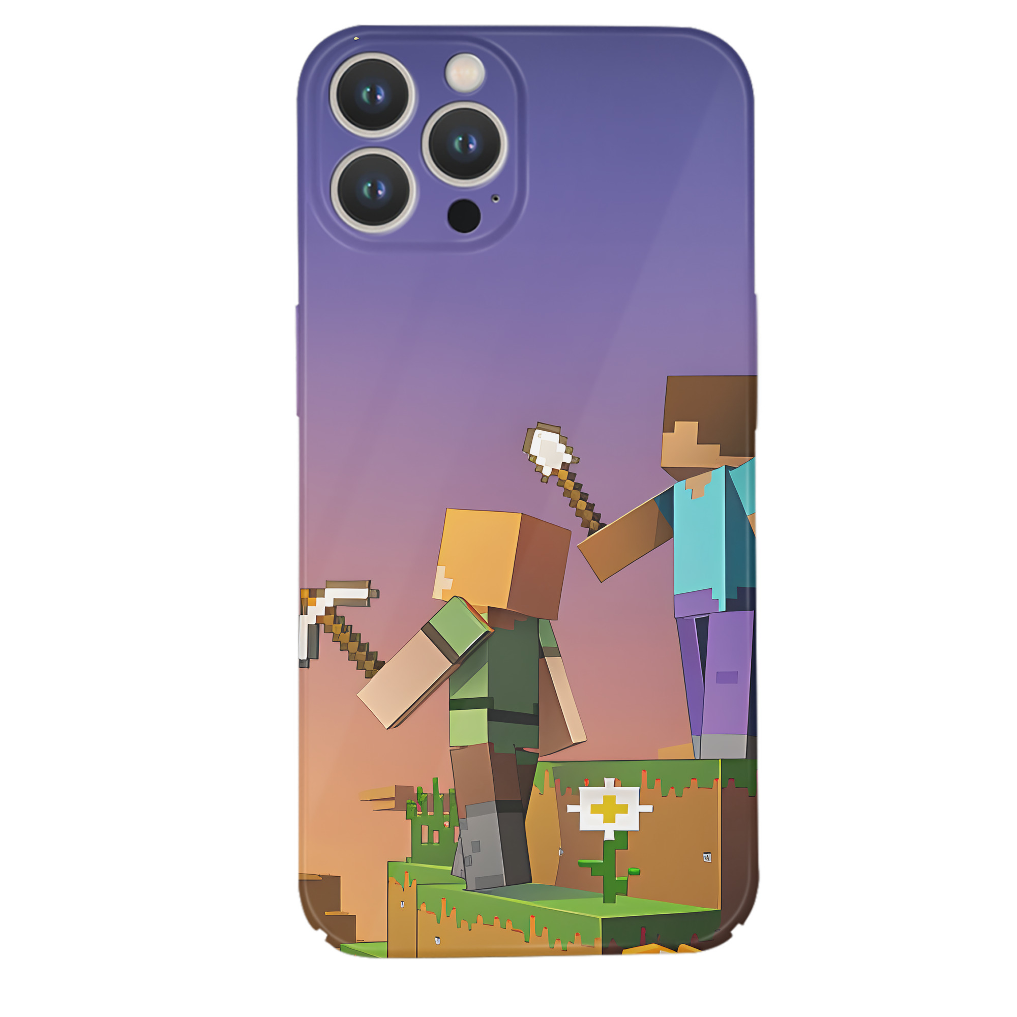 （画像用） マインクラフト ブロックの世界 Minecraft MC Block world 【iPhone 14シリーズ対応】ハードケース